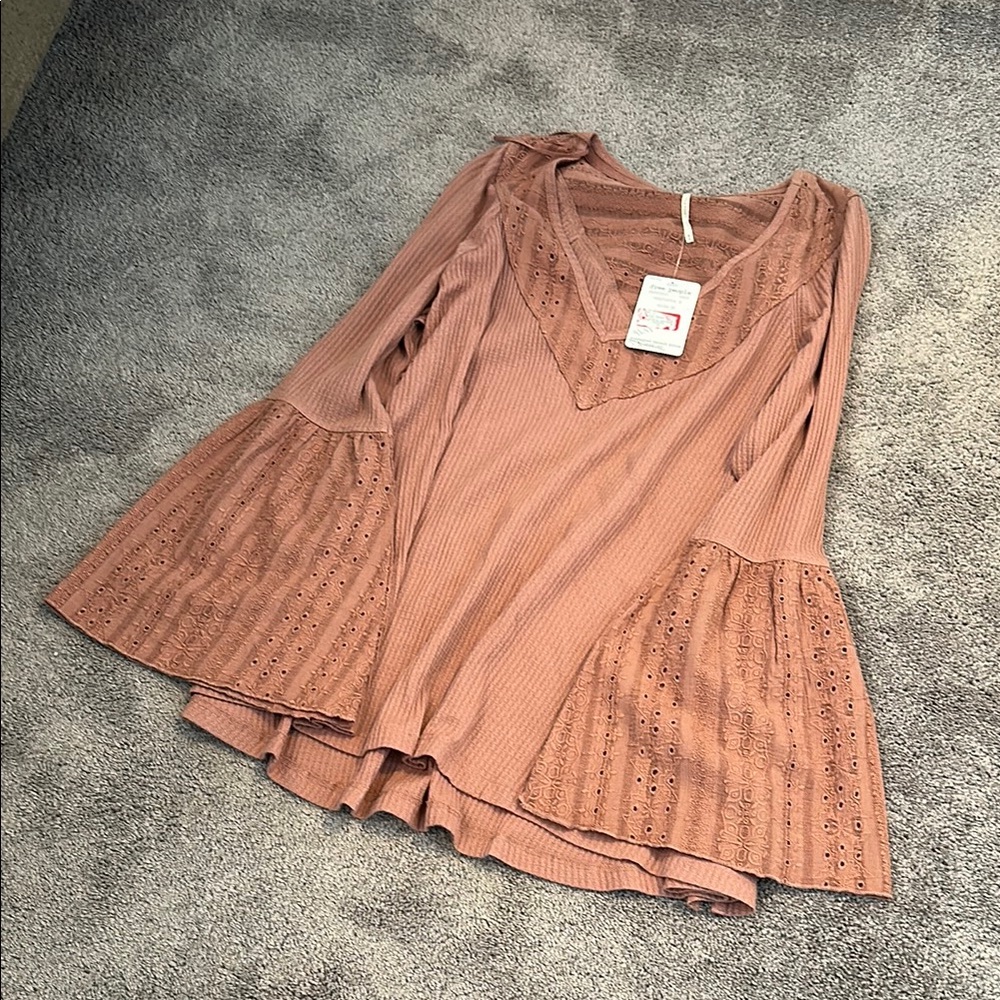 Women's Pink Bell Sleeve Top
